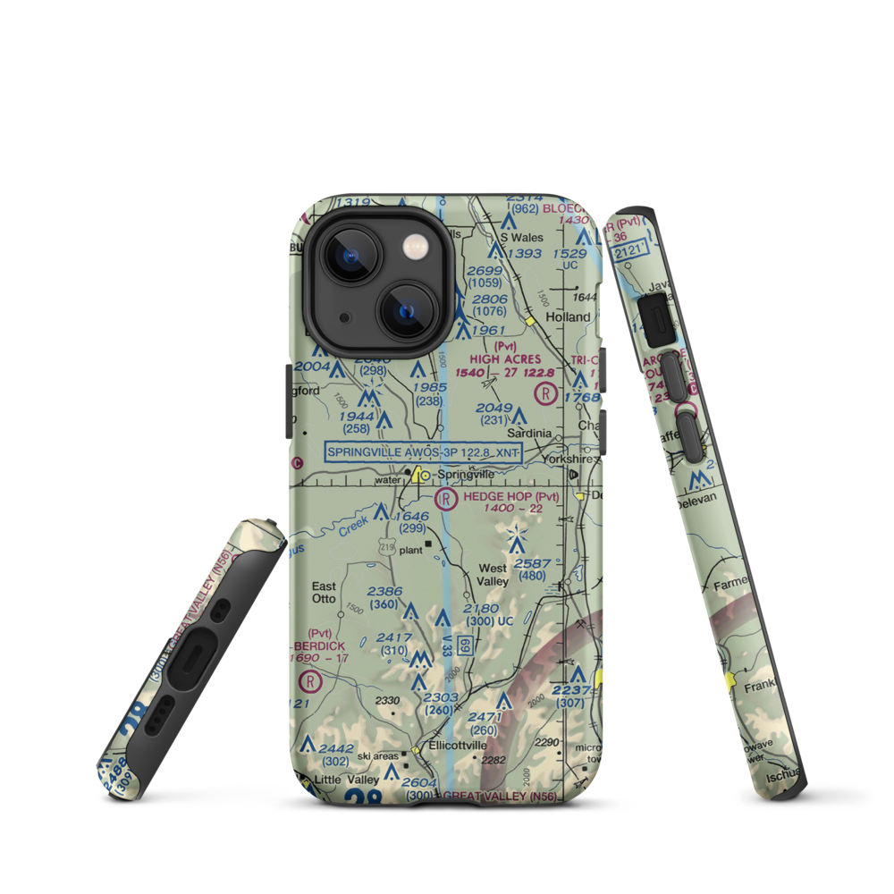 Hedge Hop Field (NK27) VFR Sectional  Tough iPhone Case iPhone 13 mini model shown