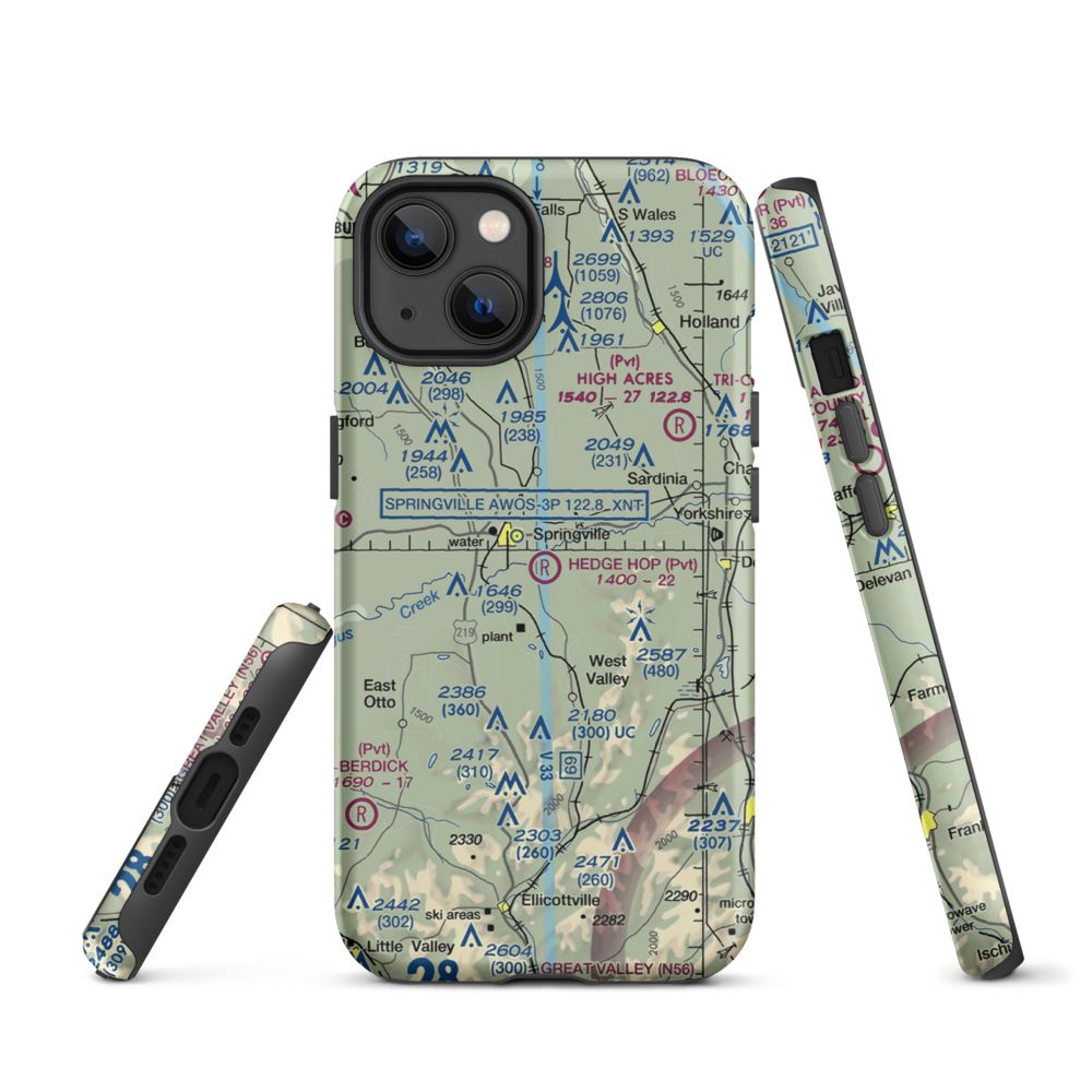 Hedge Hop Field (NK27) VFR Sectional  Tough iPhone Case iPhone 13 model shown