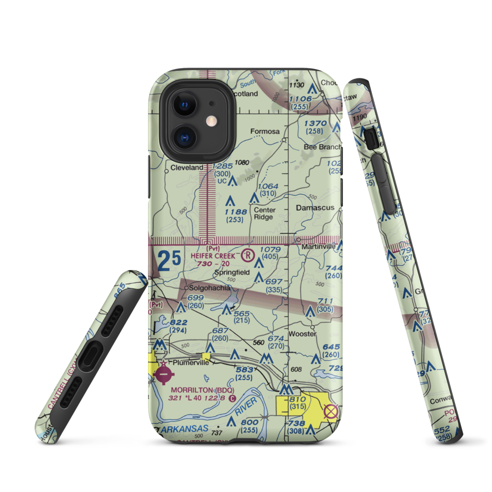 Heifer Creek Ranch Airport (16AR) VFR Sectional  Tough iPhone Case iPhone 11 model shown