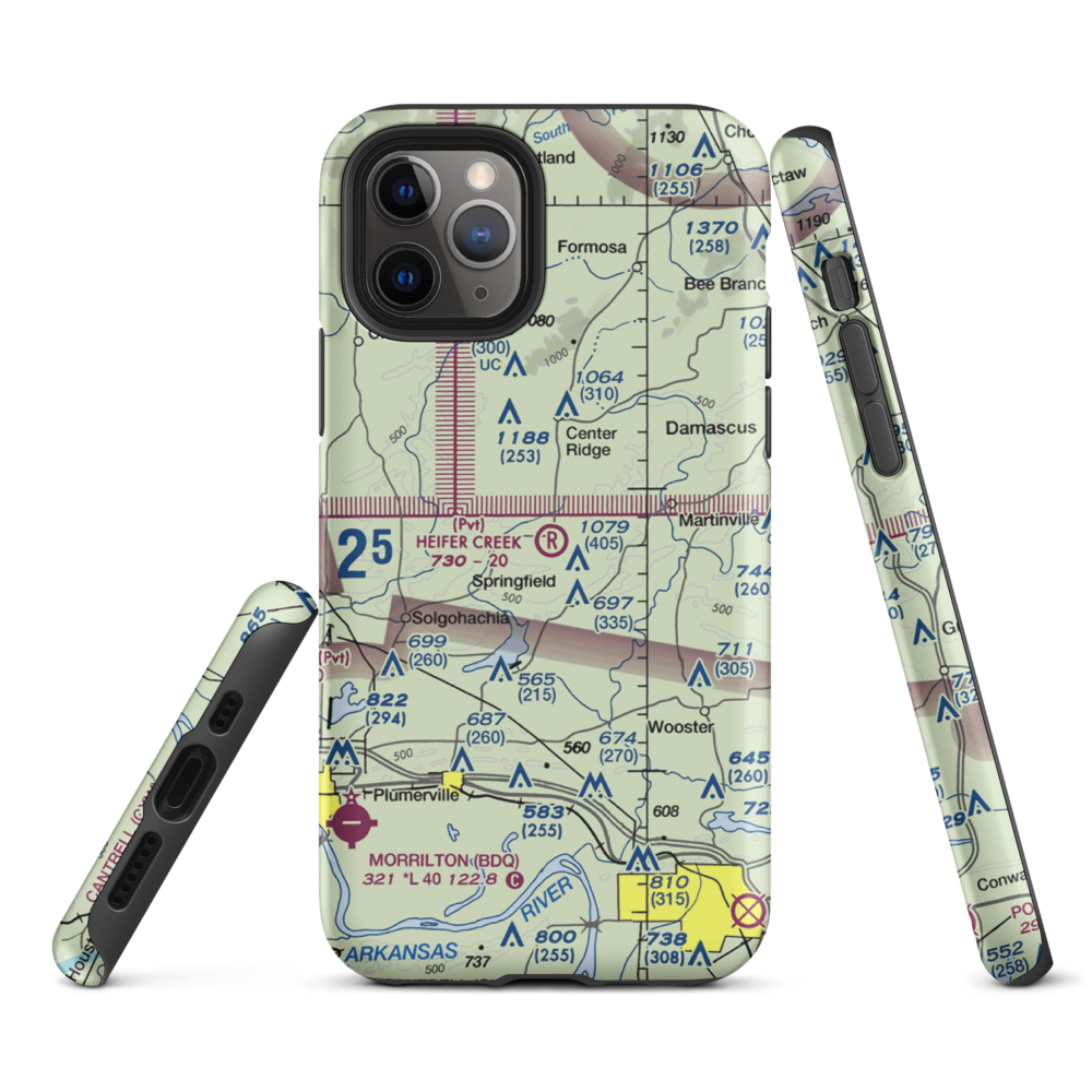 Heifer Creek Ranch Airport (16AR) VFR Sectional  Tough iPhone Case iPhone 11 Pro model shown
