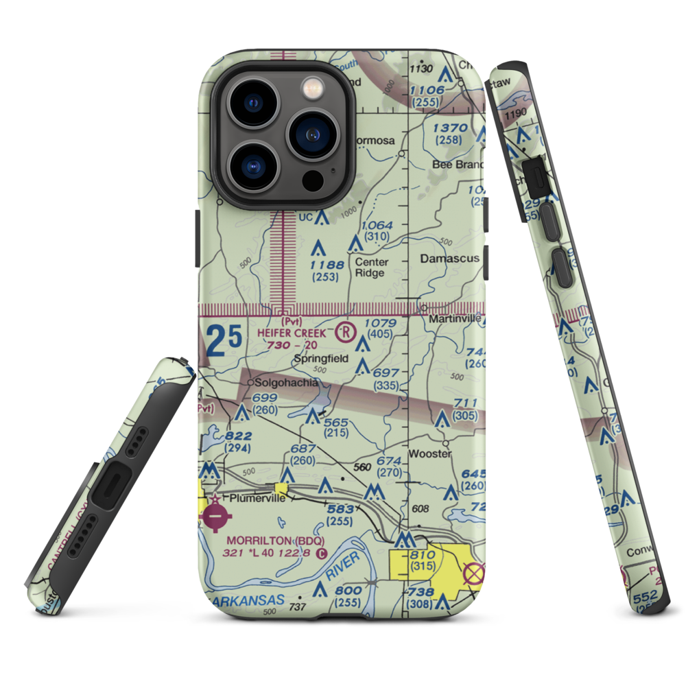 Heifer Creek Ranch Airport (16AR) VFR Sectional  Tough iPhone Case iPhone 13 Pro Max model shown