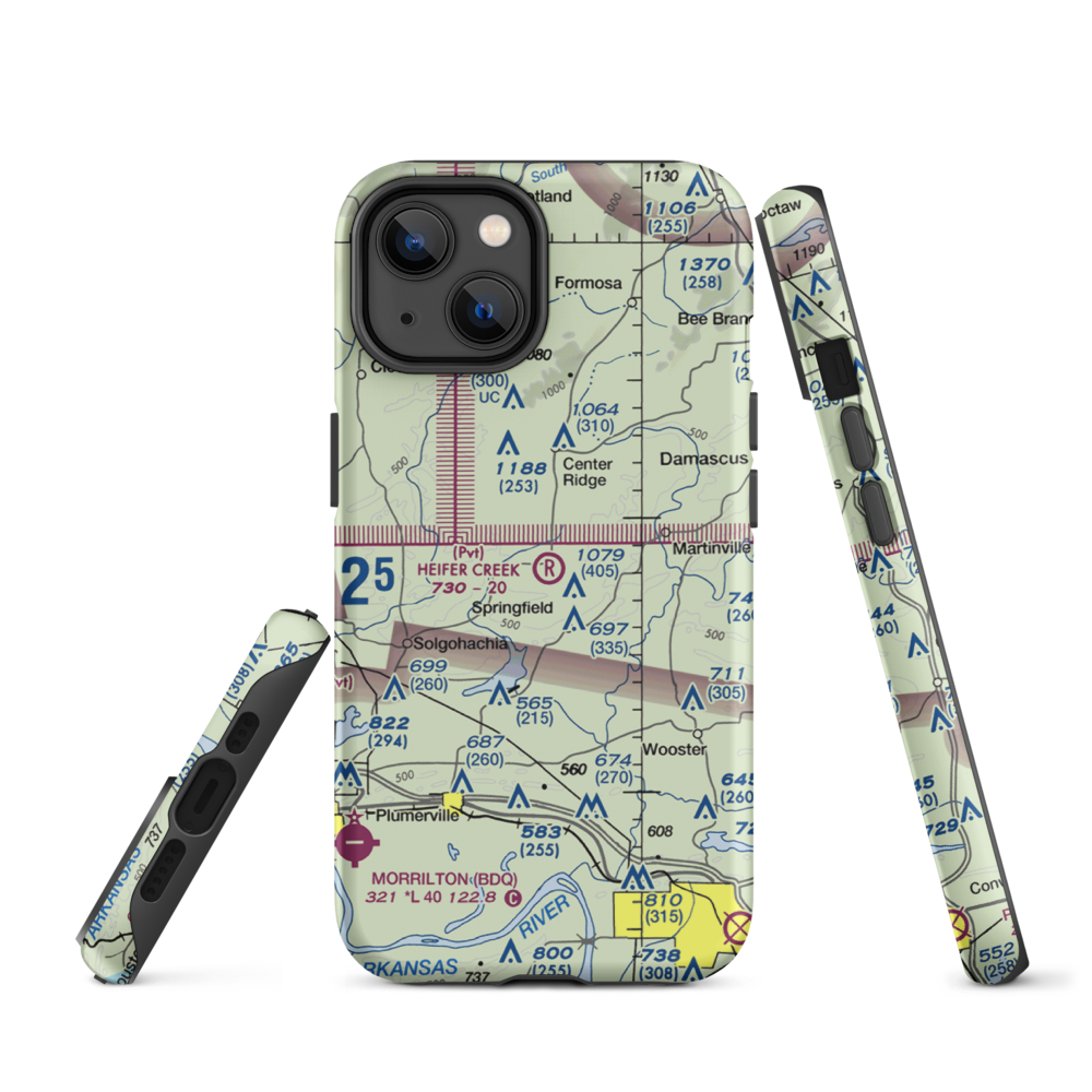 Heifer Creek Ranch Airport (16AR) VFR Sectional  Tough iPhone Case iPhone 14 model shown
