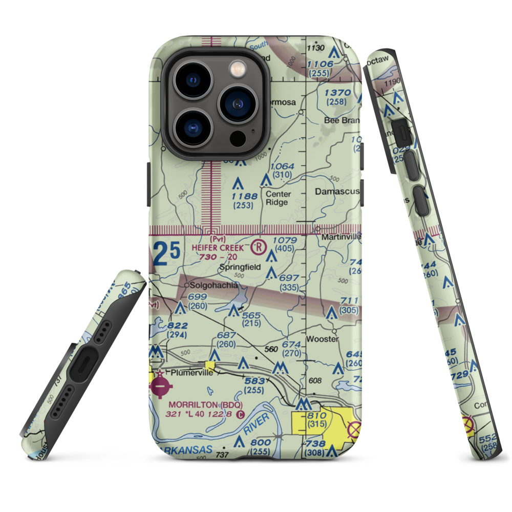 Heifer Creek Ranch Airport (16AR) VFR Sectional  Tough iPhone Case iPhone 14 Pro Max model shown