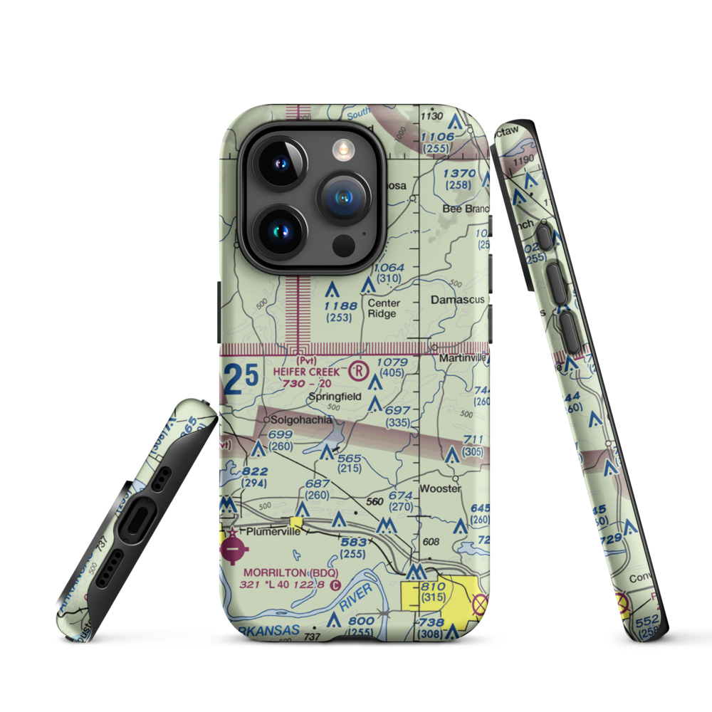 Heifer Creek Ranch Airport (16AR) VFR Sectional  Tough iPhone Case iPhone 15 Pro model shown