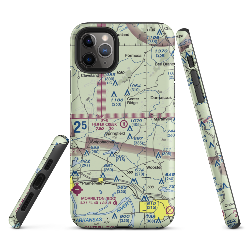 Heifer Creek Ranch Airport (16AR) VFR Sectional  Tough iPhone Case iPhone 11 Pro Max model shown