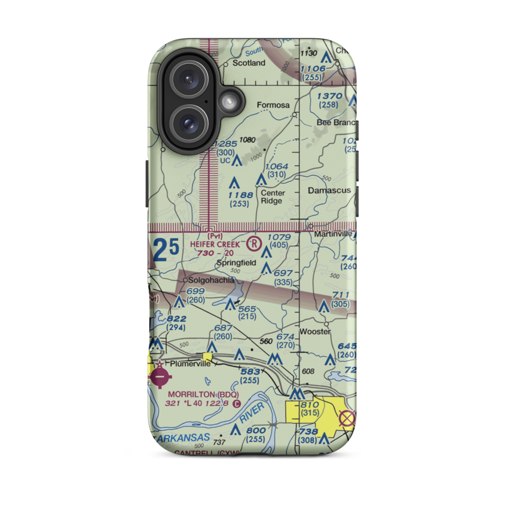 Heifer Creek Ranch Airport (16AR) VFR Sectional  Tough iPhone Case iPhone 16 Plus model shown