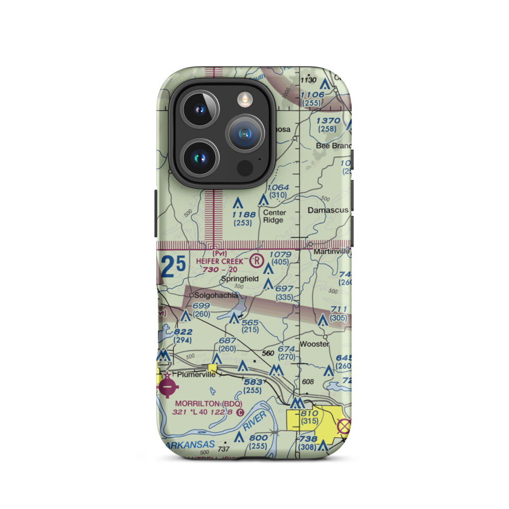 Heifer Creek Ranch Airport (16AR) VFR Sectional  Tough iPhone Case iPhone 16 Pro model shown