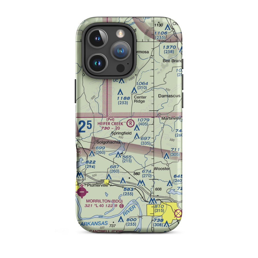 Heifer Creek Ranch Airport (16AR) VFR Sectional  Tough iPhone Case iPhone 16 Pro Max model shown