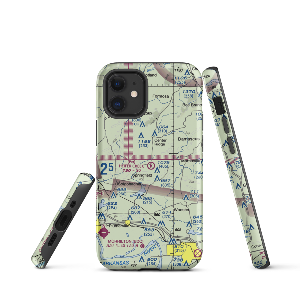 Heifer Creek Ranch Airport (16AR) VFR Sectional  Tough iPhone Case iPhone 12 mini model shown
