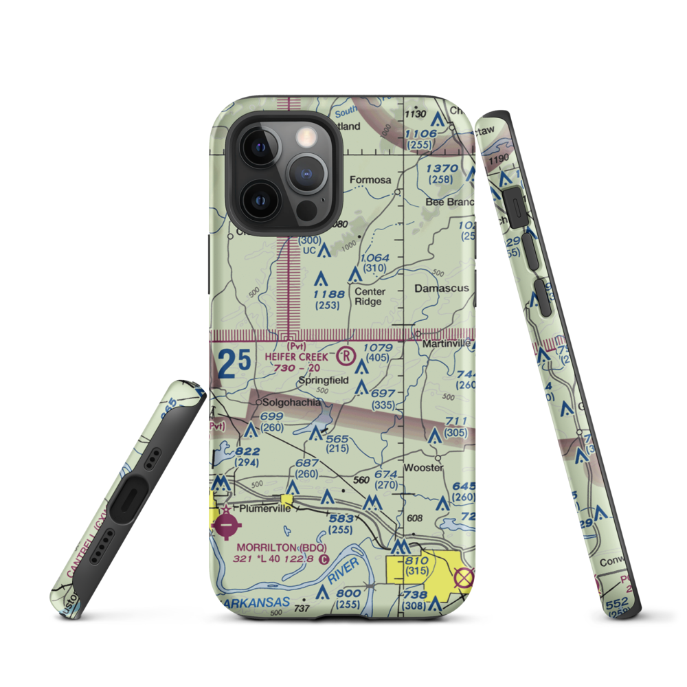 Heifer Creek Ranch Airport (16AR) VFR Sectional  Tough iPhone Case iPhone 12 Pro model shown