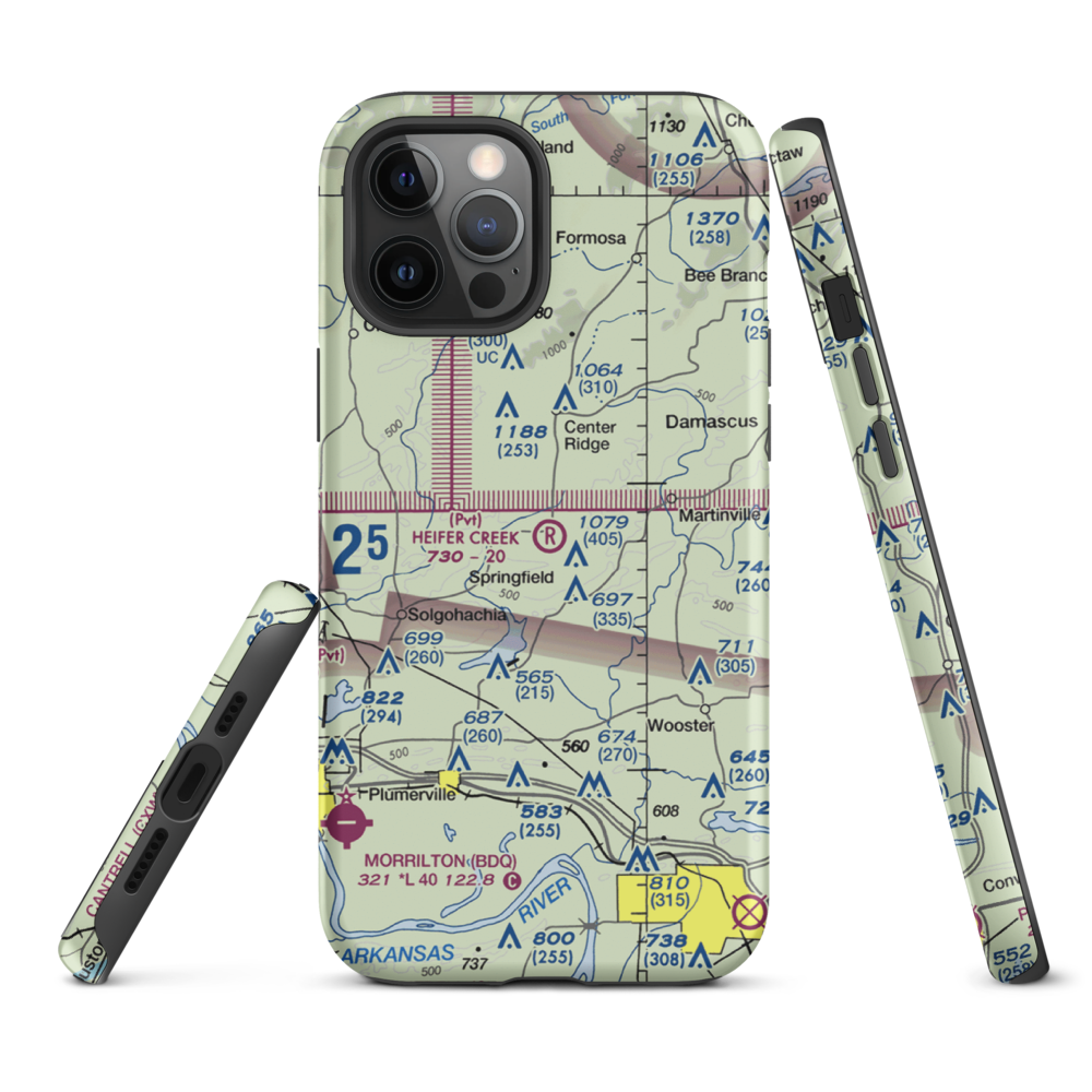 Heifer Creek Ranch Airport (16AR) VFR Sectional  Tough iPhone Case iPhone 12 Pro Max model shown