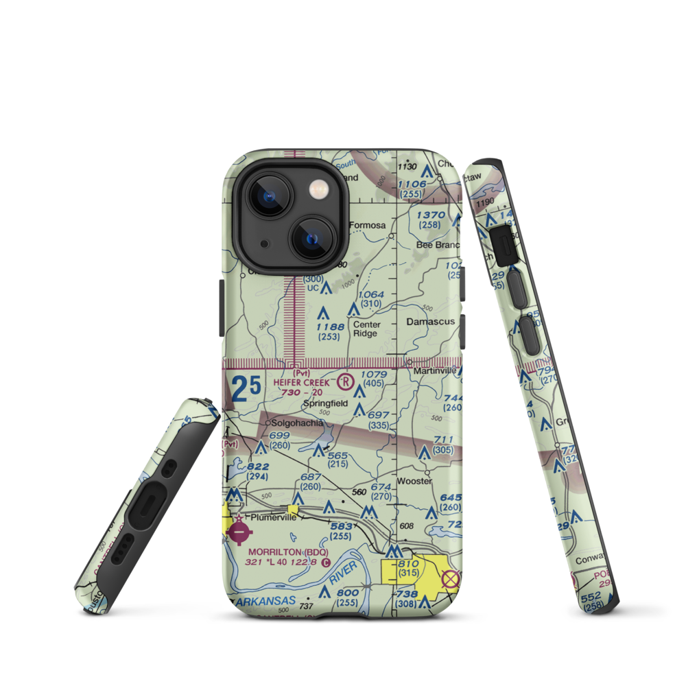 Heifer Creek Ranch Airport (16AR) VFR Sectional  Tough iPhone Case iPhone 13 mini model shown