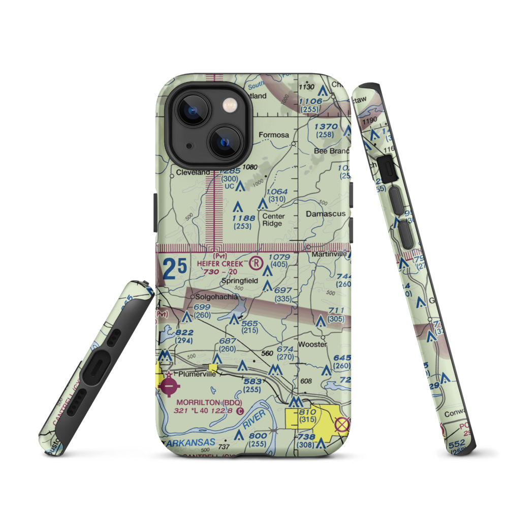 Heifer Creek Ranch Airport (16AR) VFR Sectional  Tough iPhone Case iPhone 13 model shown