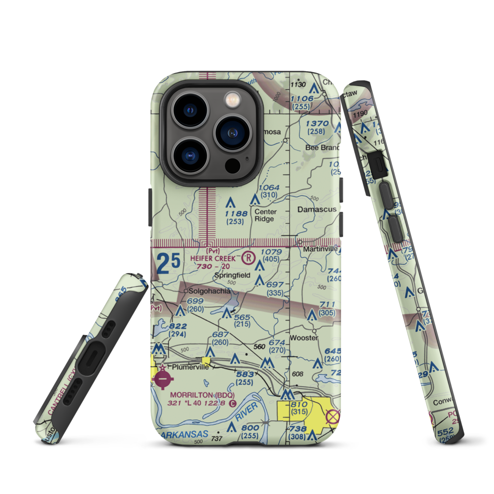 Heifer Creek Ranch Airport (16AR) VFR Sectional  Tough iPhone Case iPhone 13 Pro model shown