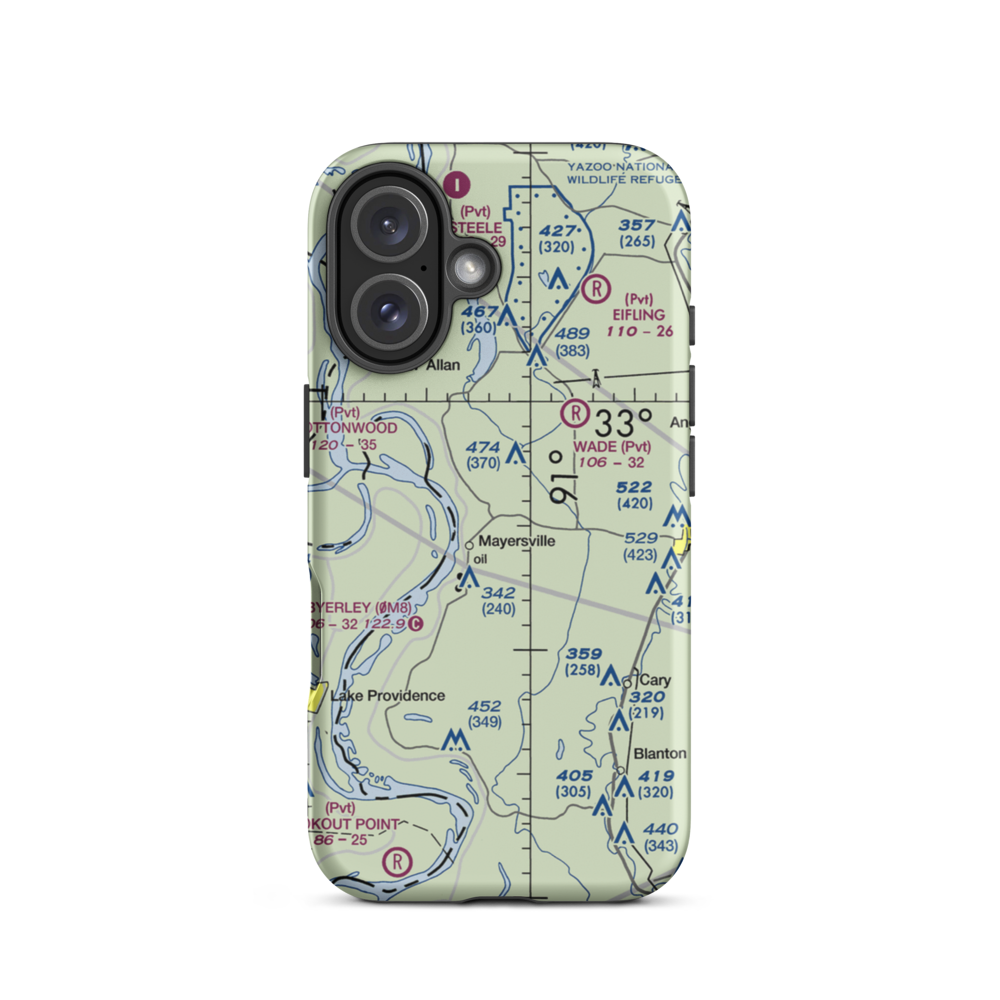 Heigle Field (MS92) VFR Sectional  Tough iPhone Case iPhone 16 model shown