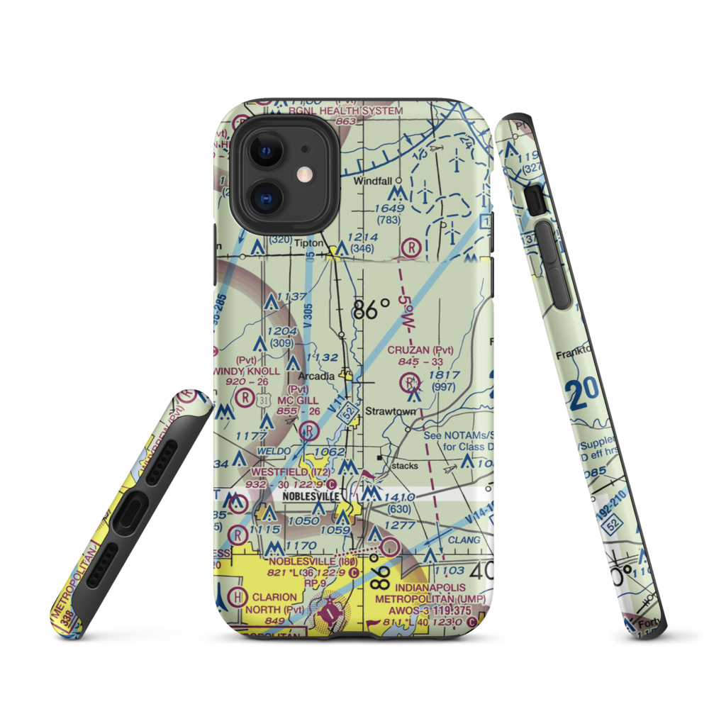 Heinzman Airport (03IN) VFR Sectional  Tough iPhone Case iPhone 11 model shown