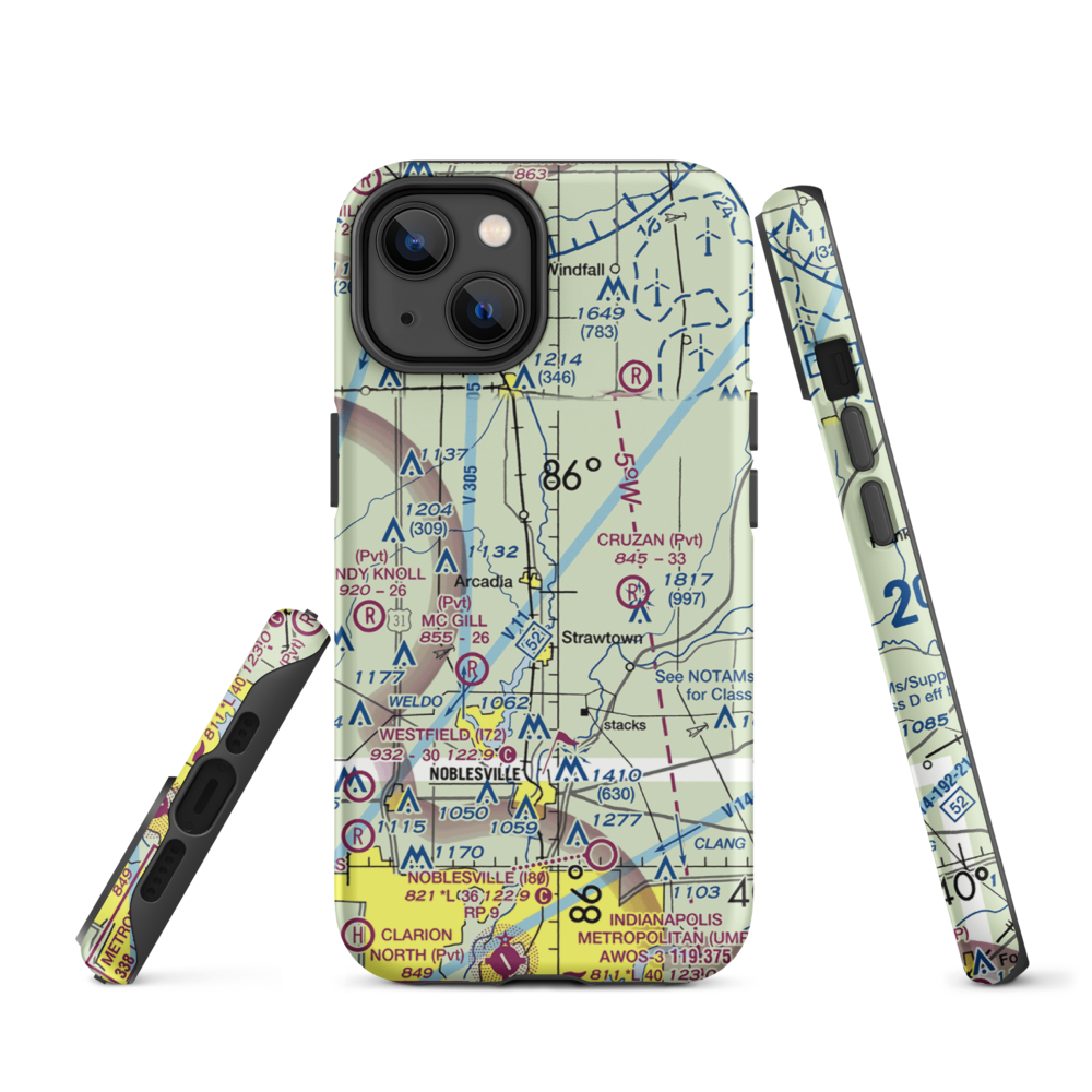 Heinzman Airport (03IN) VFR Sectional  Tough iPhone Case iPhone 14 model shown