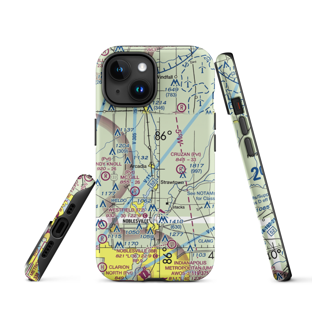 Heinzman Airport (03IN) VFR Sectional  Tough iPhone Case iPhone 15 model shown