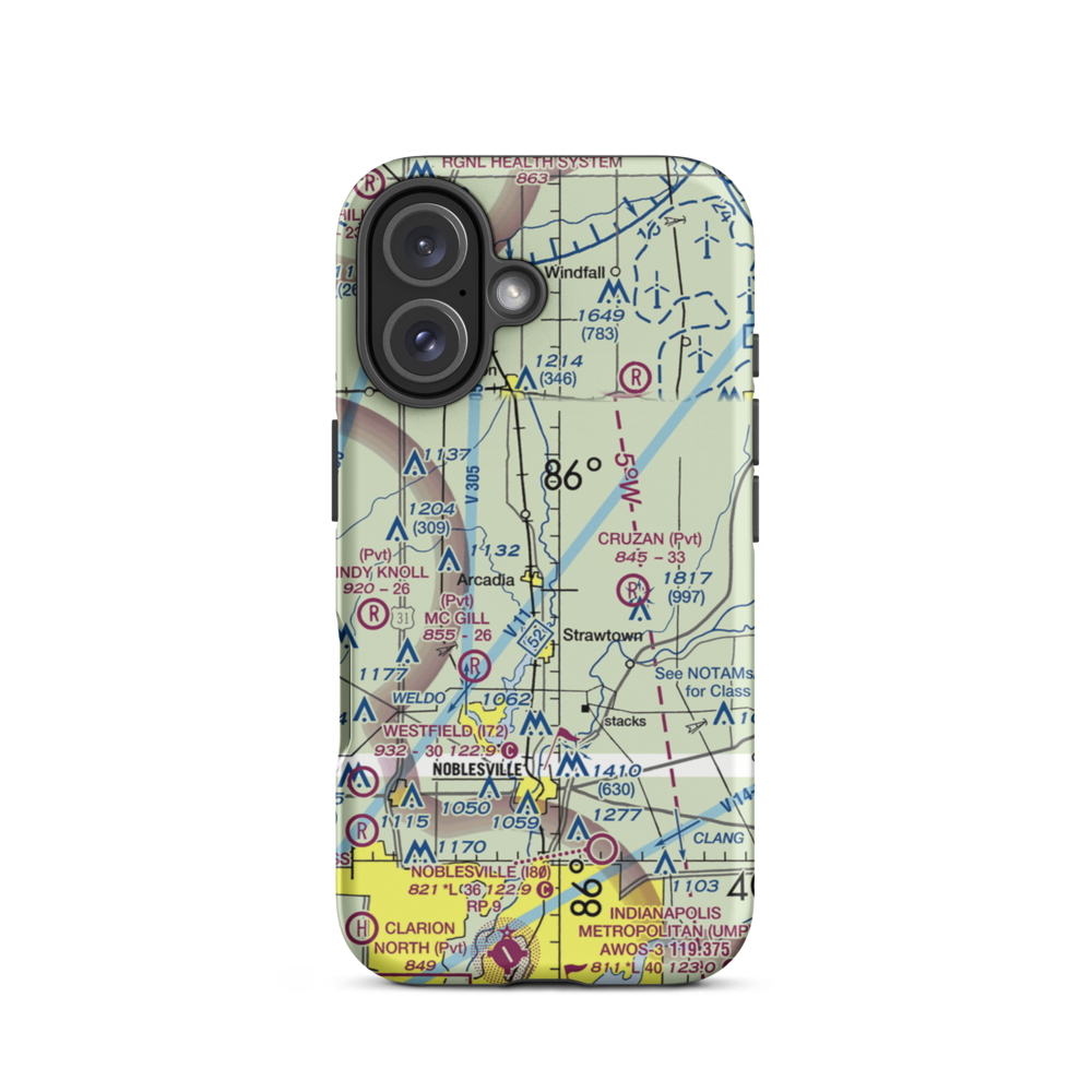 Heinzman Airport (03IN) VFR Sectional  Tough iPhone Case iPhone 16 model shown