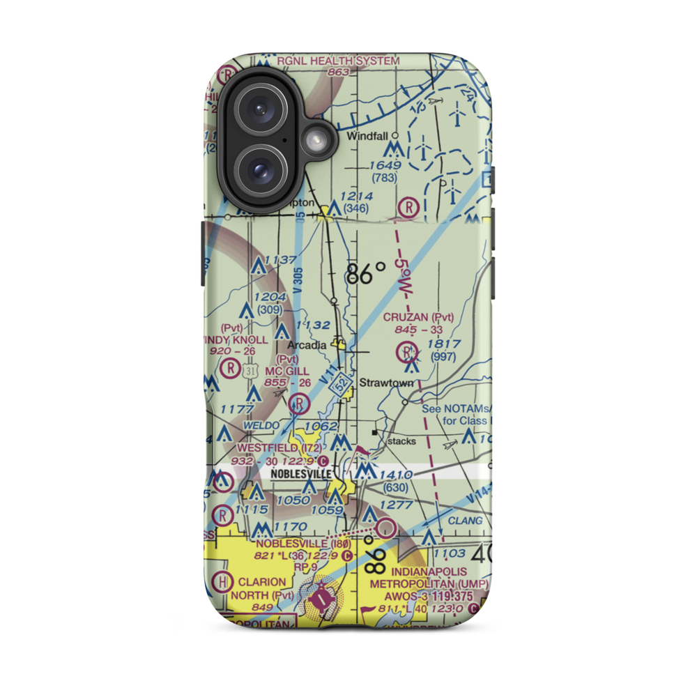 Heinzman Airport (03IN) VFR Sectional  Tough iPhone Case iPhone 16 Plus model shown