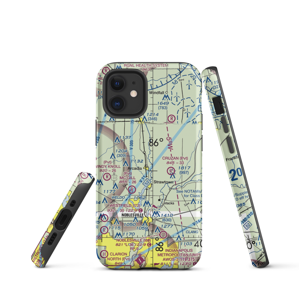 Heinzman Airport (03IN) VFR Sectional  Tough iPhone Case iPhone 12 mini model shown