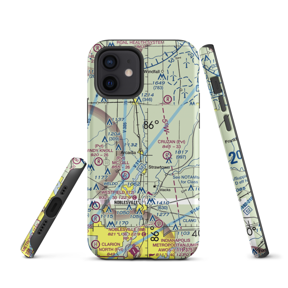 Heinzman Airport (03IN) VFR Sectional  Tough iPhone Case iPhone 12 model shown