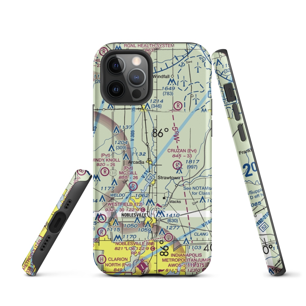 Heinzman Airport (03IN) VFR Sectional  Tough iPhone Case iPhone 12 Pro model shown