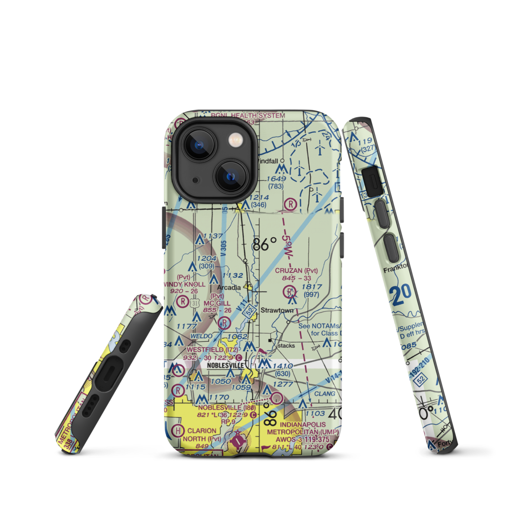 Heinzman Airport (03IN) VFR Sectional  Tough iPhone Case iPhone 13 mini model shown