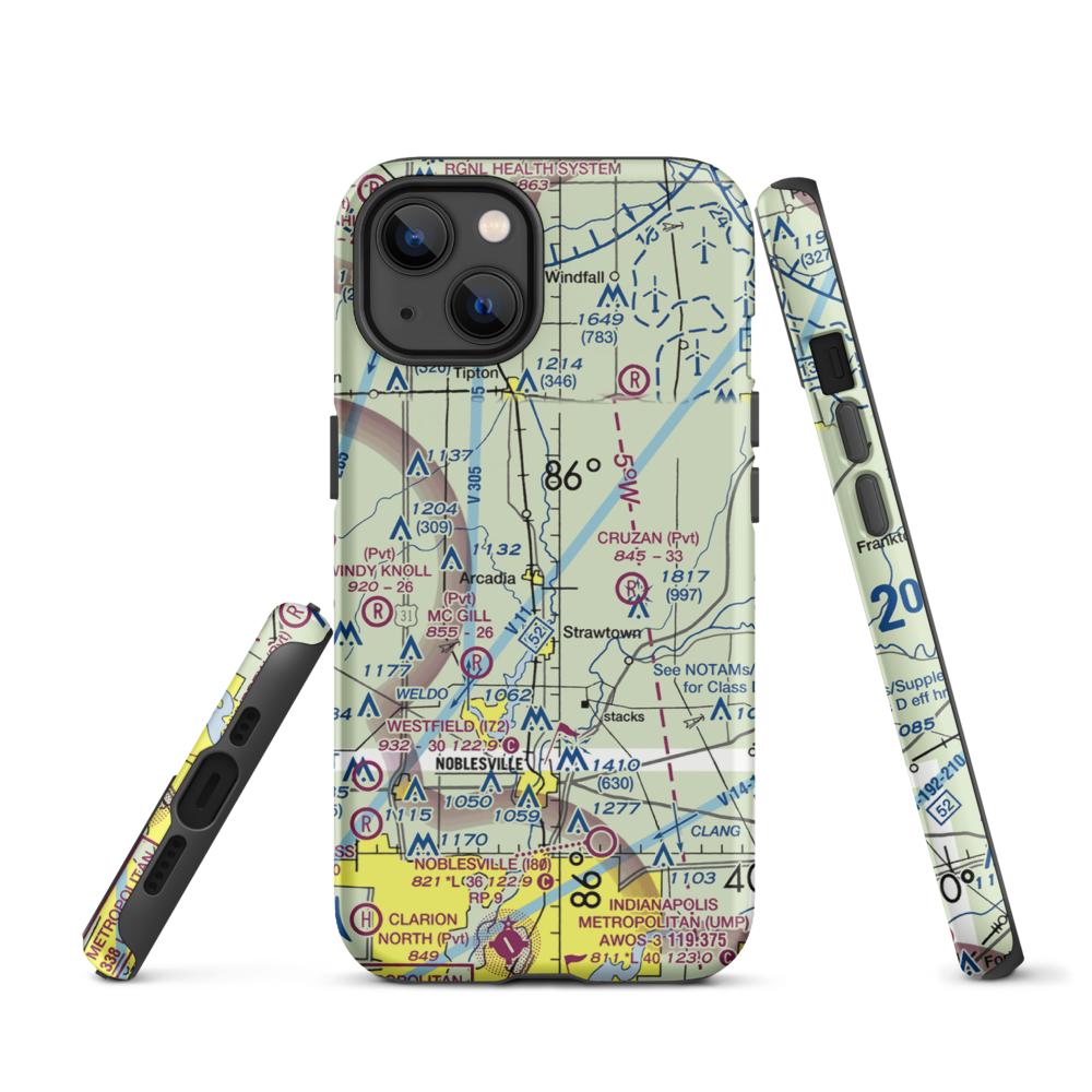 Heinzman Airport (03IN) VFR Sectional  Tough iPhone Case iPhone 13 model shown