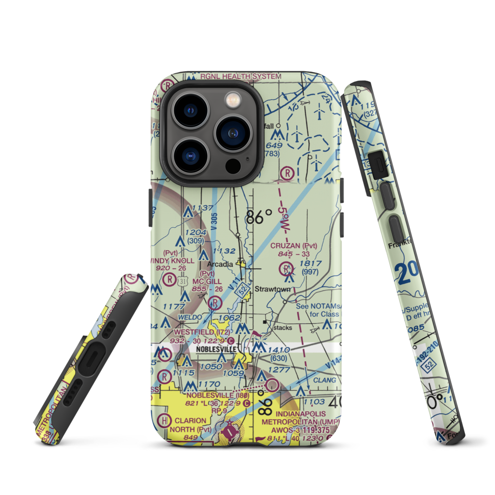 Heinzman Airport (03IN) VFR Sectional  Tough iPhone Case iPhone 13 Pro model shown