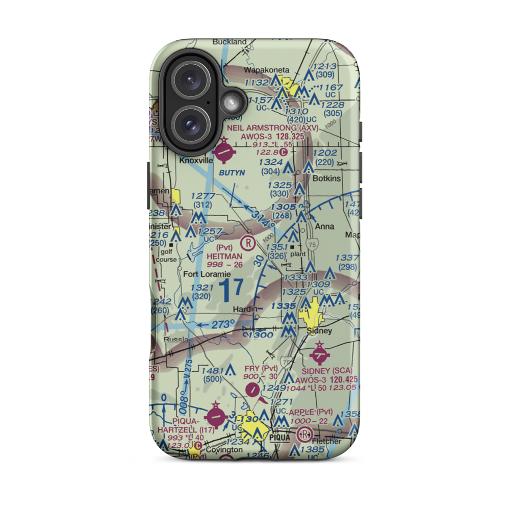 Heitman Field (OA11) VFR Sectional  Tough iPhone Case iPhone 16 Plus model shown