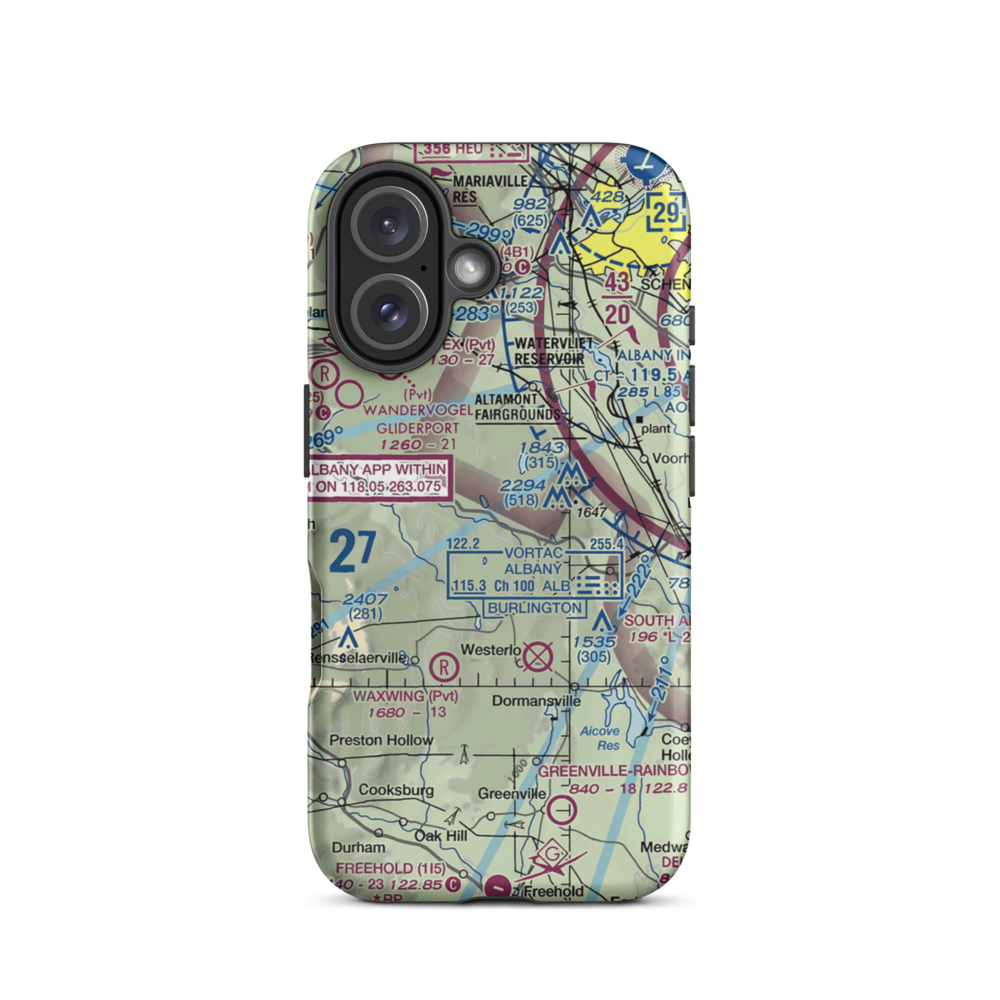 Heldeberg Airstrip (NY81) VFR Sectional  Tough iPhone Case iPhone 16 model shown