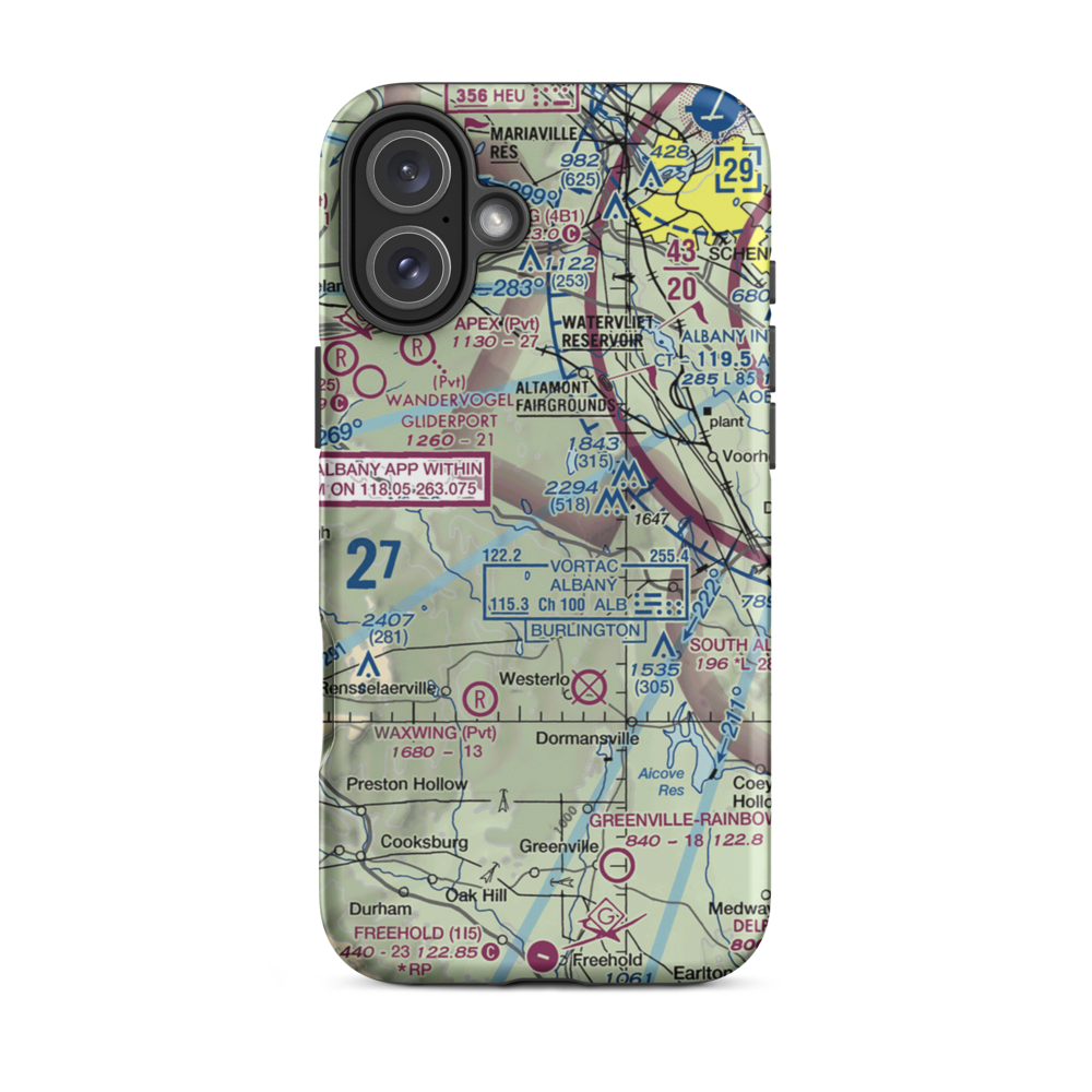Heldeberg Airstrip (NY81) VFR Sectional  Tough iPhone Case iPhone 16 Plus model shown