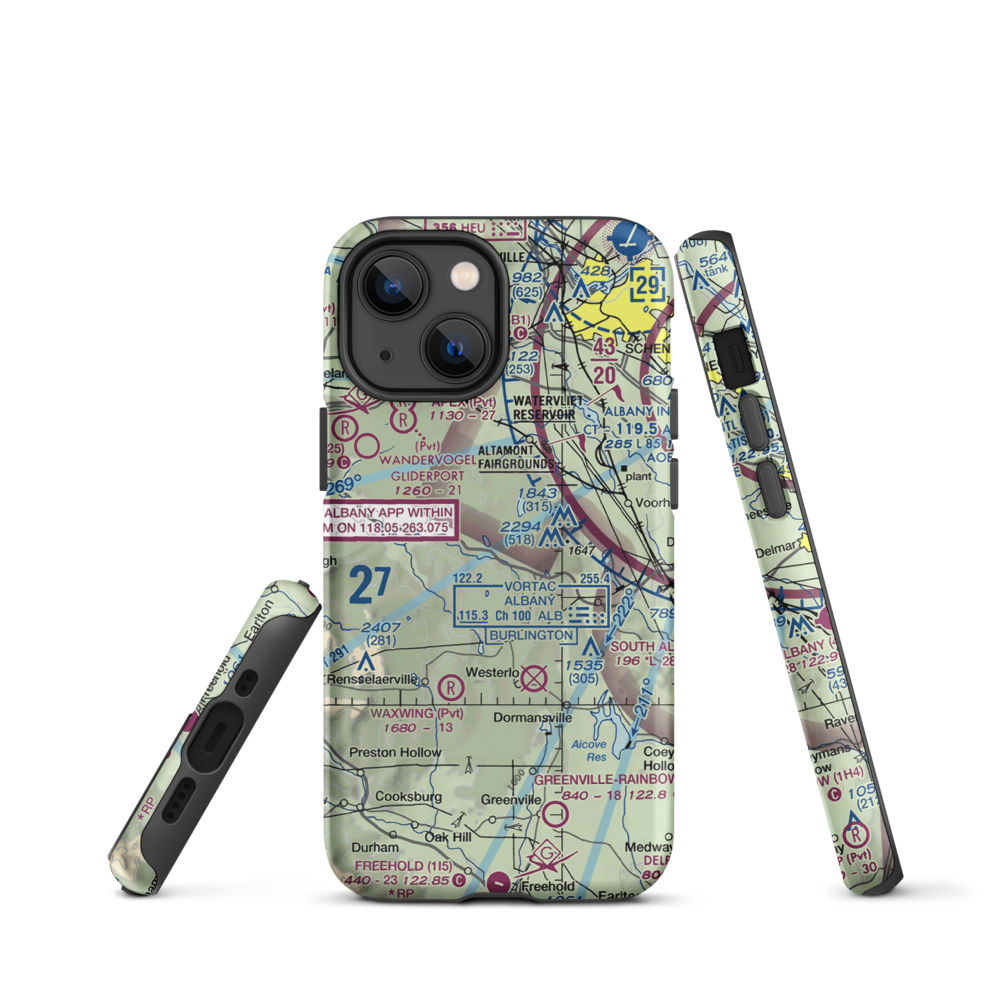 Heldeberg Airstrip (NY81) VFR Sectional  Tough iPhone Case iPhone 13 mini model shown