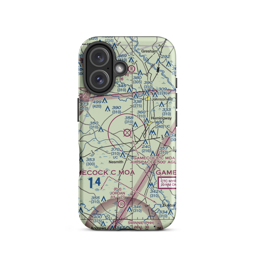 Hemingway Stuckey Airport (38J) VFR Sectional  Tough iPhone Case iPhone 16 model shown