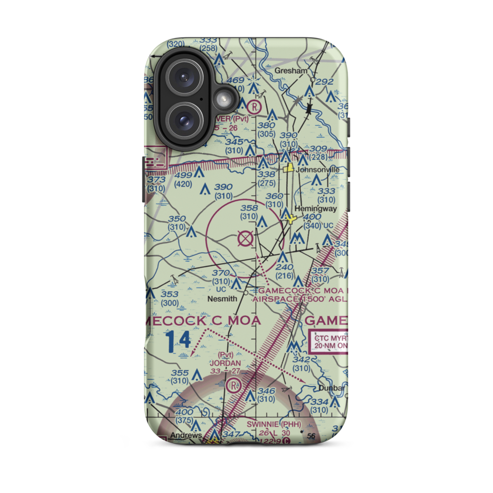 Hemingway Stuckey Airport (38J) VFR Sectional  Tough iPhone Case iPhone 16 Plus model shown