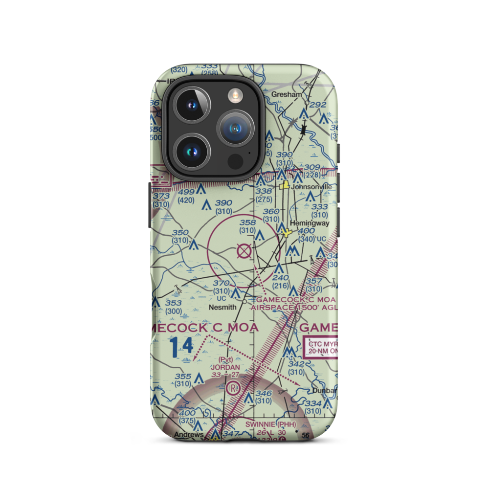 Hemingway Stuckey Airport (38J) VFR Sectional  Tough iPhone Case iPhone 16 Pro model shown