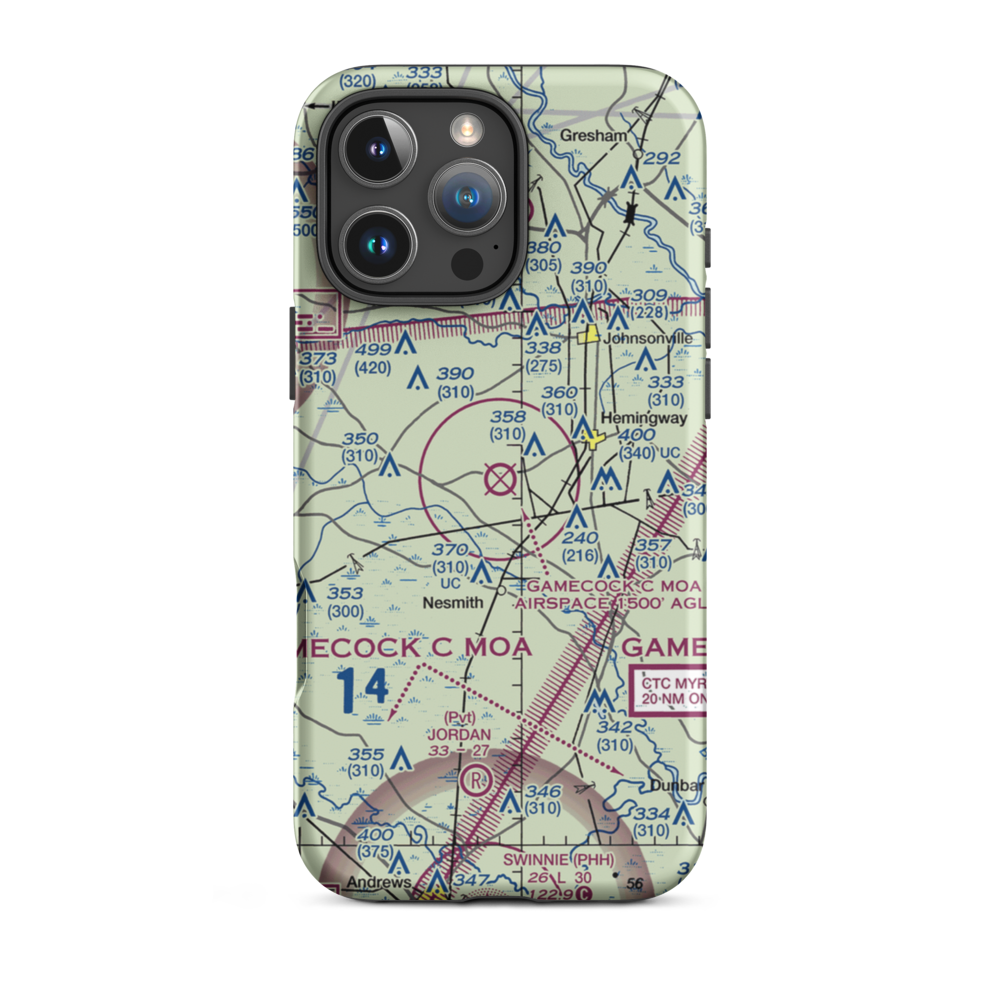 Hemingway Stuckey Airport (38J) VFR Sectional  Tough iPhone Case iPhone 16 Pro Max model shown