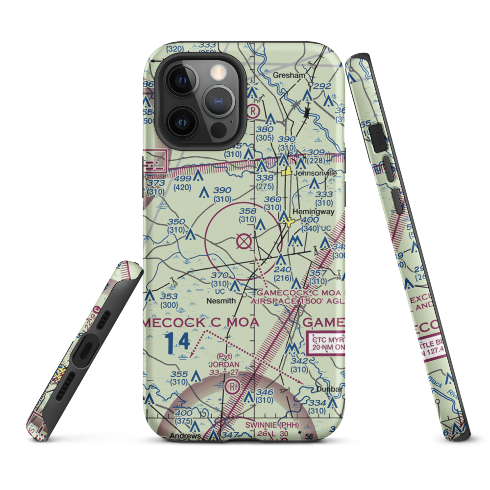 Hemingway Stuckey Airport (38J) VFR Sectional  Tough iPhone Case iPhone 12 Pro Max model shown