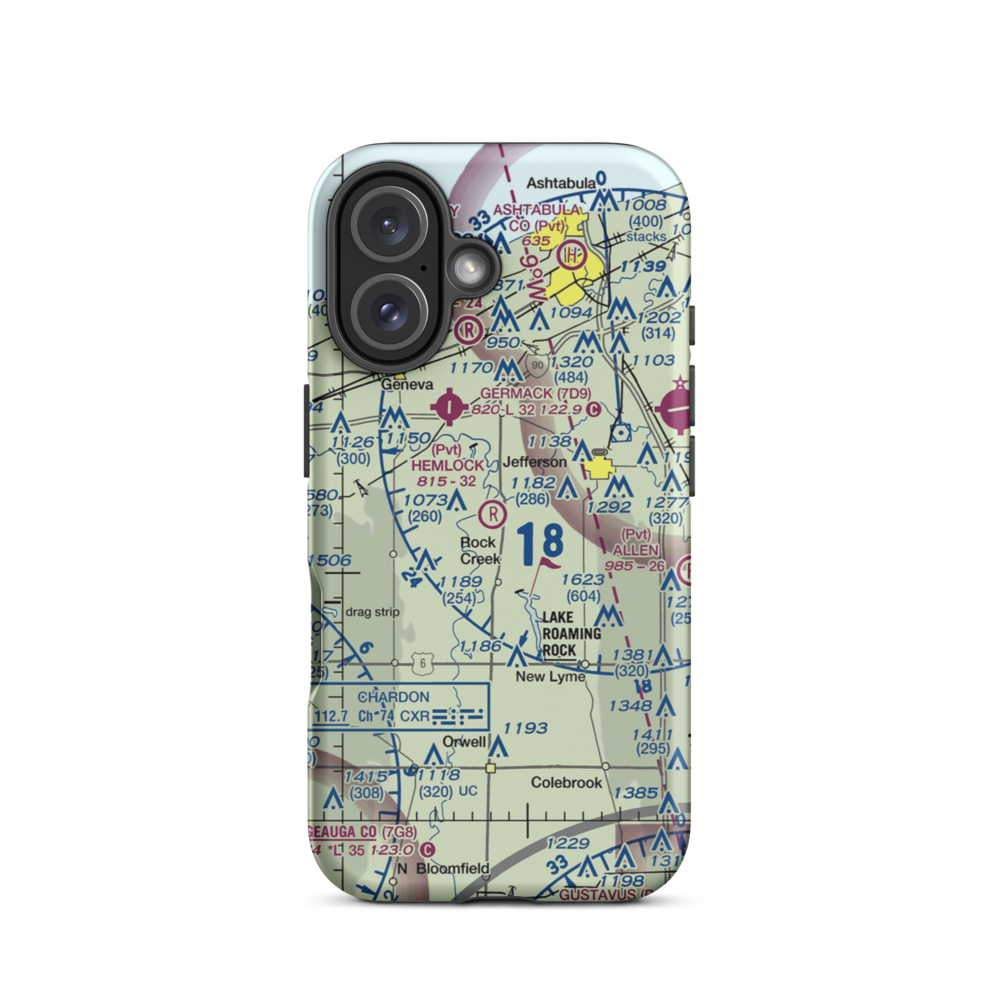 Hemlock Field (OA07) VFR Sectional  Tough iPhone Case iPhone 16 model shown
