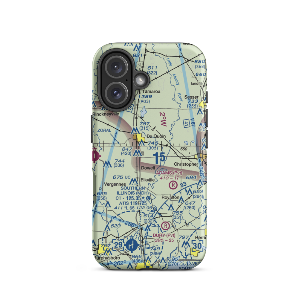 Hemmer RLA Restricted Landing Area (08IS) VFR Sectional  Tough iPhone Case iPhone 16 model shown