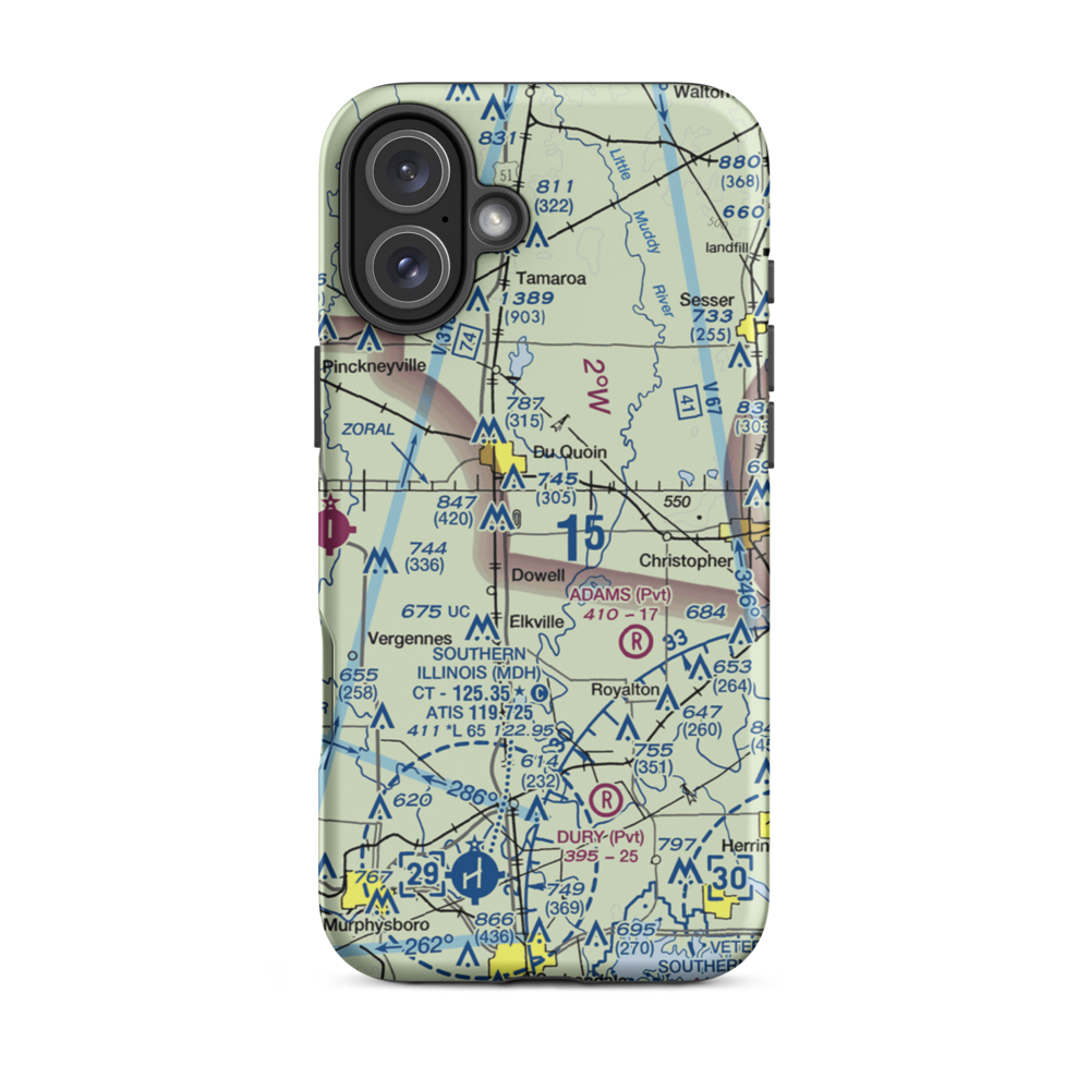 Hemmer RLA Restricted Landing Area (08IS) VFR Sectional  Tough iPhone Case iPhone 16 Plus model shown