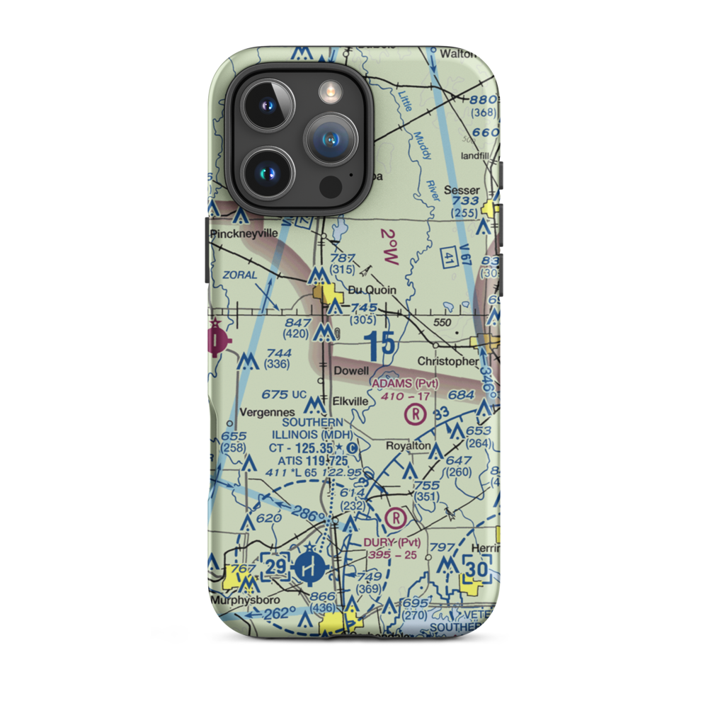Hemmer RLA Restricted Landing Area (08IS) VFR Sectional  Tough iPhone Case iPhone 16 Pro Max model shown