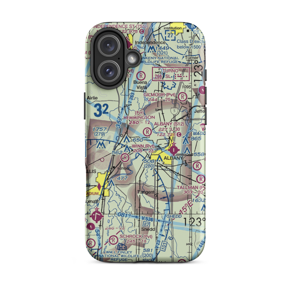 Hemmingson Airport (OR20) VFR Sectional  Tough iPhone Case iPhone 16 Plus model shown