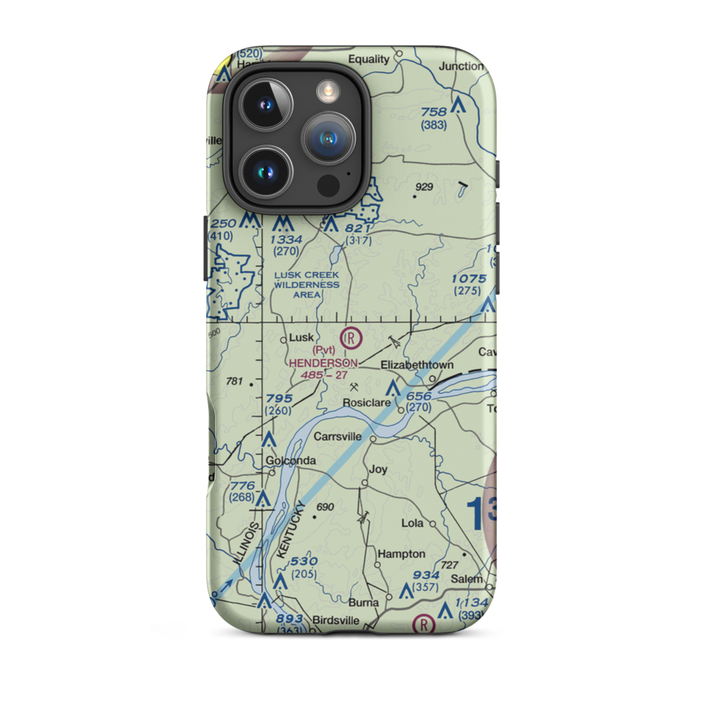 Henderson Airport (95IL) VFR Sectional  Tough iPhone Case iPhone 16 Pro Max model shown