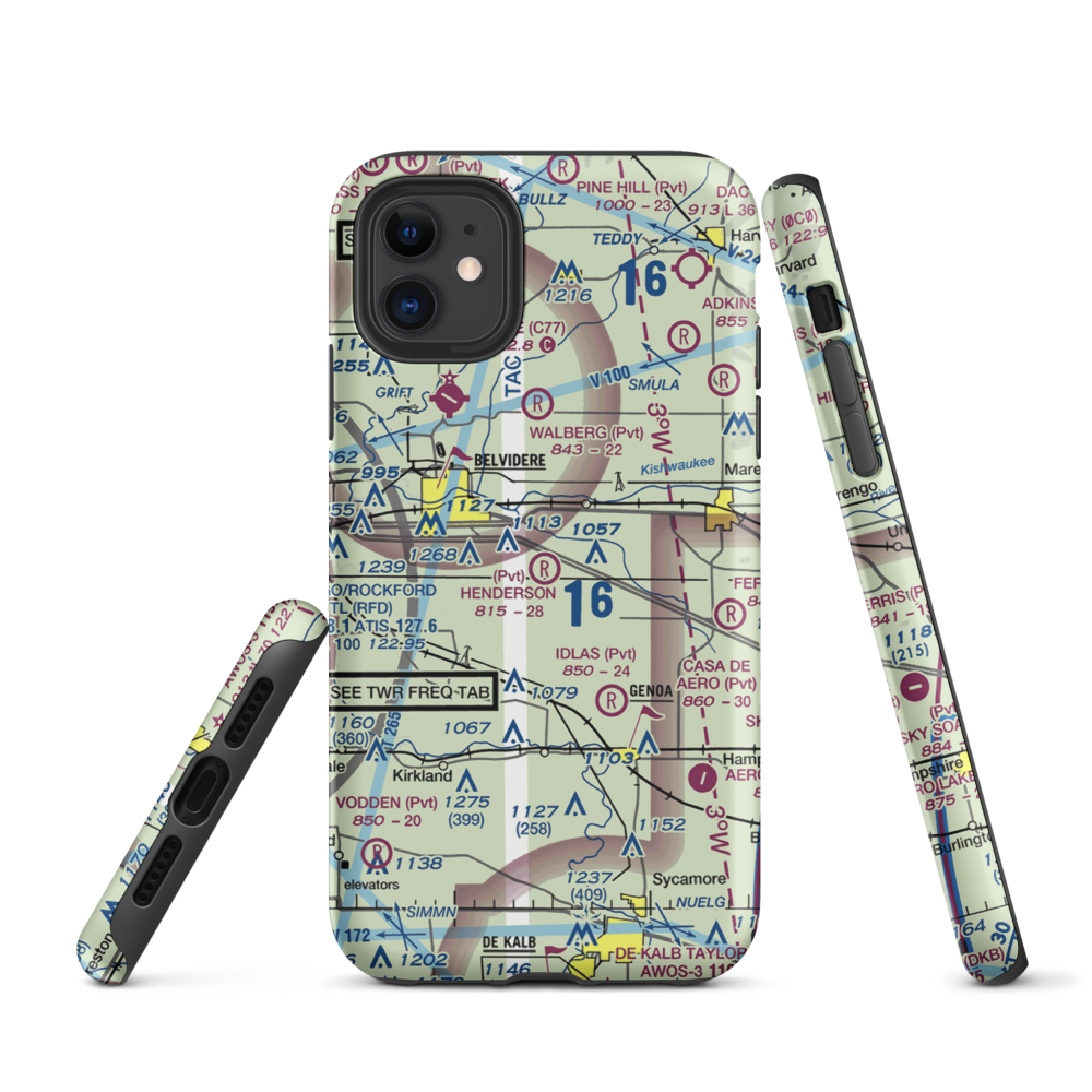 Henderson Field (IL34) VFR Sectional  Tough iPhone Case iPhone 11 model shown