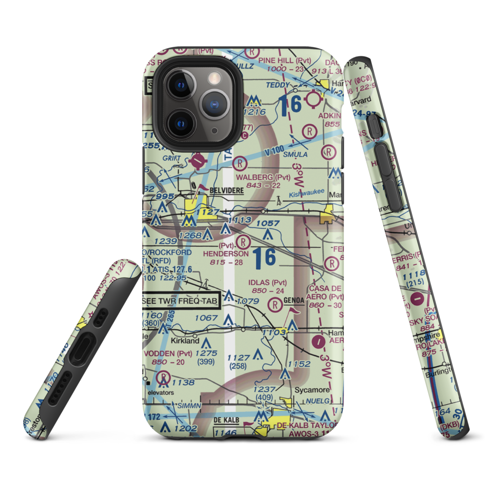 Henderson Field (IL34) VFR Sectional  Tough iPhone Case iPhone 11 Pro model shown