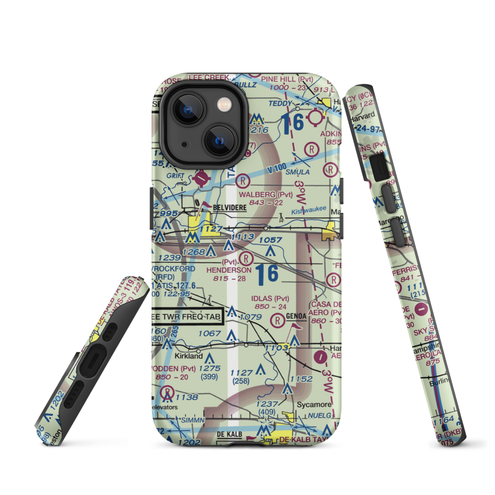 Henderson Field (IL34) VFR Sectional  Tough iPhone Case iPhone 14 model shown