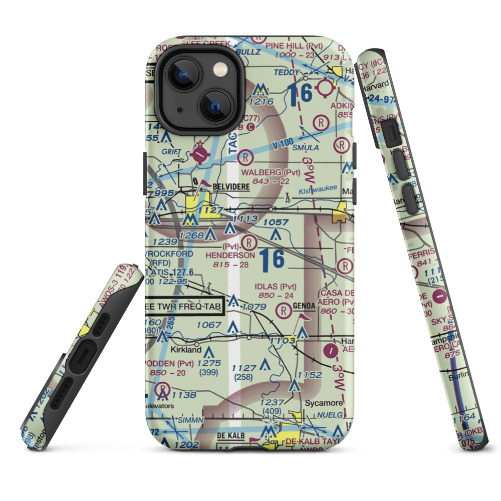 Henderson Field (IL34) VFR Sectional  Tough iPhone Case iPhone 14 Plus model shown