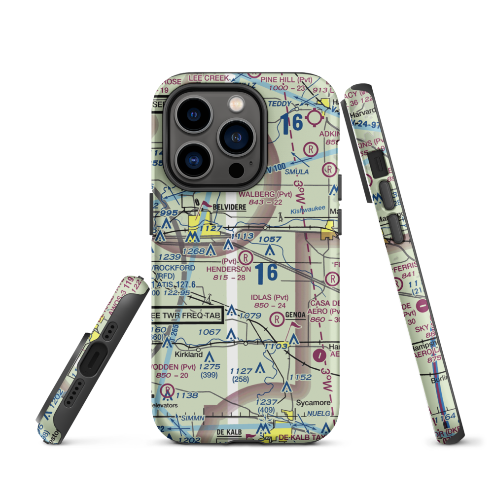 Henderson Field (IL34) VFR Sectional  Tough iPhone Case iPhone 14 Pro model shown